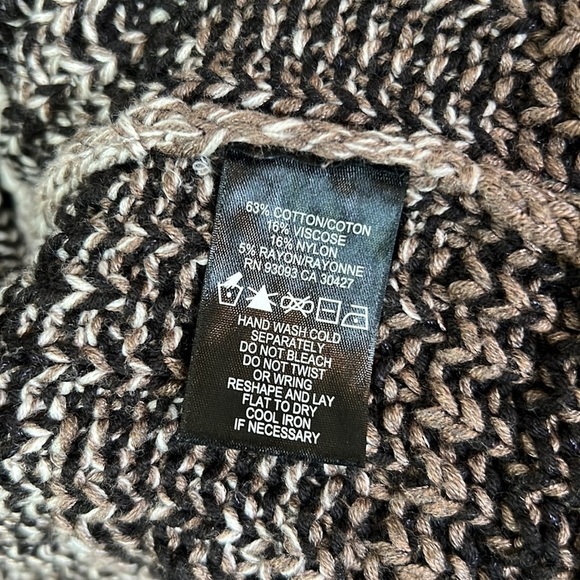 Nic + Zoe cotton Blend Brown And Black Open Face Cardigan Size XS - Picture 5 of 7